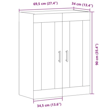 vidaXL Συρταριέρα Παλιό Ξύλο 69,5x34x90cm από Επεξεργασμένο Ξύλο 1 τεμ.