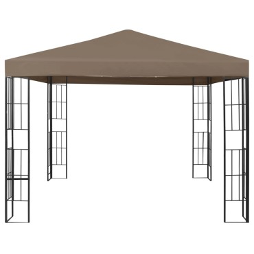 vidaXL Κιόσκι με Φωτάκια LED Taupe 3 x 3 μ.