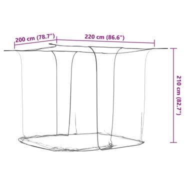 vidaXL Κουνουπιέρα Κρεμαστή 156 Λευκή 220x200x210 εκ. από Δίχτυ