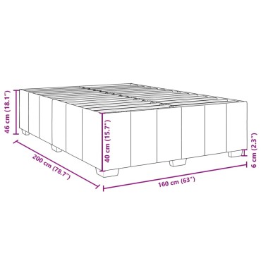 vidaXL Κρεβάτι Boxspring με Στρώμα Σκούρο Καφέ 160x200 εκ Υφασμάτινο