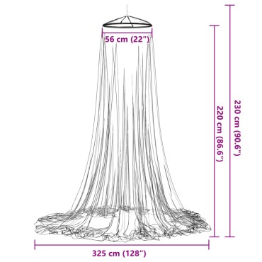 vidaXL Κουνουπιέρα για κρεβάτι 220 Δίχτυ Λευκό 56x56x220 εκ.