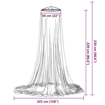 vidaXL Κουνουπιέρα για κρεβάτι 220 Δίχτυ Λευκό 56x56x220 εκ.