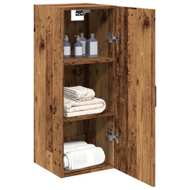 vidaXL Ντουλάπι Τοίχου Όψη Παλαιού Ξύλου 34,5x34x90cm Επεξ. Ξύλο 1 τεμ.