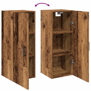 vidaXL Ντουλάπι Τοίχου Όψη Παλαιού Ξύλου 34,5x34x90cm Επεξ. Ξύλο 1 τεμ.