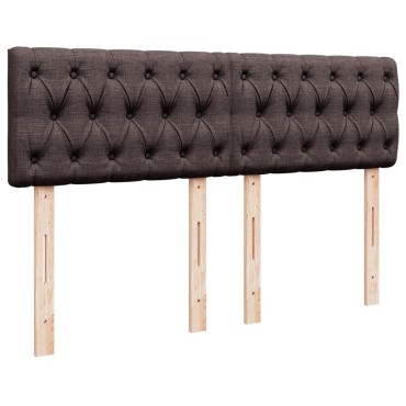 vidaXL Κρεβάτι Boxspring με Στρώμα Σκούρο Καφέ 160x200 εκ Υφασμάτινο