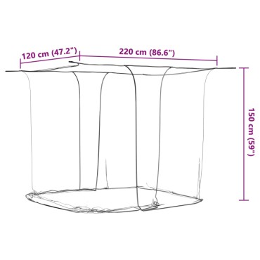 vidaXL Κουνουπιέρα Κρεμαστή 220x120x150 εκ. από Δίχτυ