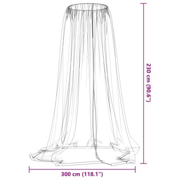 vidaXL Κουνουπιέρα για Ομπρέλα 220 Λευκή Φ300x230 εκ. από Δίχτυ