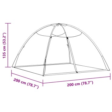 vidaXL Κουνουπιέρα Mongolia με Πόρτες 200 Δίχτυ Λευκό 200x200x135 εκ.