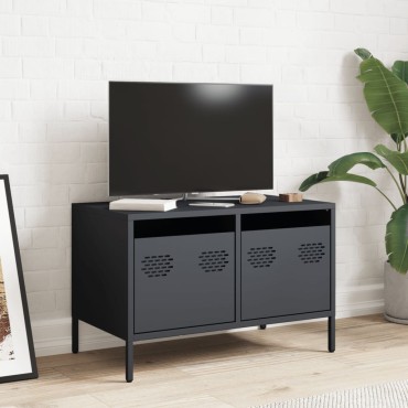 vidaXL Έπιπλο Τηλεόρασης Ανθρακί 68x39x43,5cm Ατσάλι Ψυχρής Έλασης