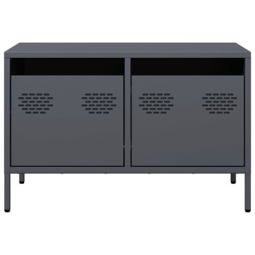 vidaXL Έπιπλο Τηλεόρασης Ανθρακί 68x39x43,5cm Ατσάλι Ψυχρής Έλασης