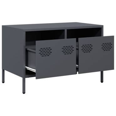 vidaXL Έπιπλο Τηλεόρασης Ανθρακί 68x39x43,5cm Ατσάλι Ψυχρής Έλασης