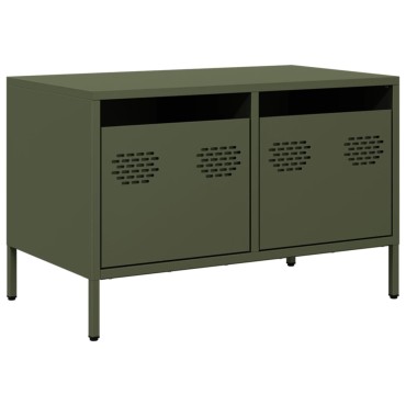 vidaXL Έπιπλο Τηλεόρασης Λαδί 68x39x43,5cm Χάλυβας Ψυχρής Έλασης