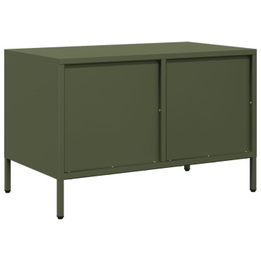 vidaXL Έπιπλο Τηλεόρασης Λαδί 68x39x43,5cm Χάλυβας Ψυχρής Έλασης