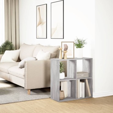 vidaXL Βιβλιοθήκη/Διαχωριστικό Χώρου Γκρι 69,5x29x69,5cm Επεξ. Ξύλο 1 τεμ.