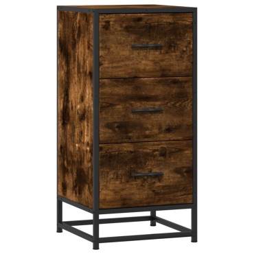 vidaXL Ραφιέρα Καπνιστή Δρυς 35,5x35x76cm Επεξ. Ξύλο + Μέταλλο 1 τεμ.