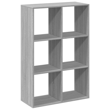vidaXL Βιβλιοθήκη/Διαχωριστικό Χώρου Γκρι 69,5x29x103,5cm Επεξ. Ξύλο 1 τεμ.