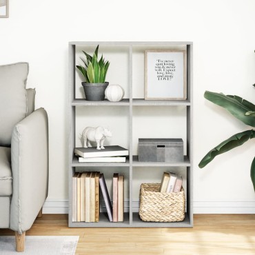 vidaXL Βιβλιοθήκη/Διαχωριστικό Χώρου Γκρι 69,5x29x103,5cm Επεξ. Ξύλο 1 τεμ.