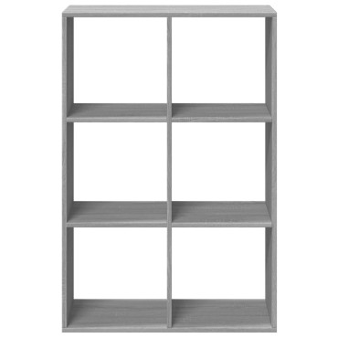 vidaXL Βιβλιοθήκη/Διαχωριστικό Χώρου Γκρι 69,5x29x103,5cm Επεξ. Ξύλο 1 τεμ.