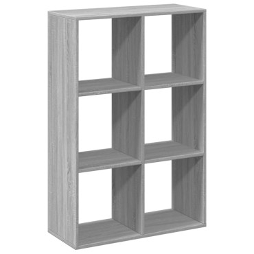 vidaXL Βιβλιοθήκη/Διαχωριστικό Χώρου Γκρι 69,5x29x103,5cm Επεξ. Ξύλο 1 τεμ.