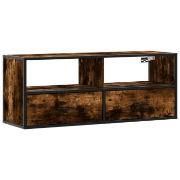 vidaXL Έπιπλο Τηλεόρασης Καπνιστή Δρυς 100x31x39,5cm Επεξ.Ξύλο/Μέταλλο