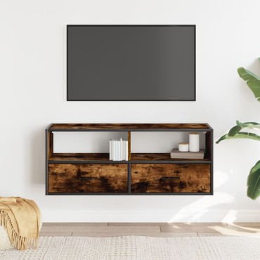 vidaXL Έπιπλο Τηλεόρασης Καπνιστή Δρυς 100x31x39,5cm Επεξ.Ξύλο/Μέταλλο