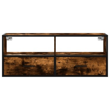 vidaXL Έπιπλο Τηλεόρασης Καπνιστή Δρυς 100x31x39,5cm Επεξ.Ξύλο/Μέταλλο