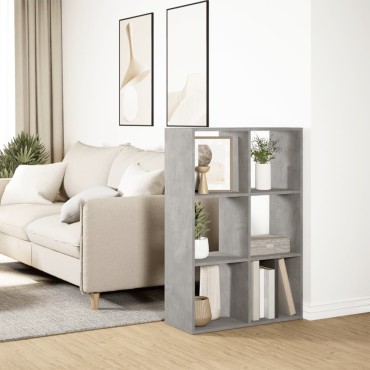 vidaXL Βιβλιοθήκη/Διαχωριστικό Χώρου Γκρι 69,5x29x103,5cm Επεξ. Ξύλο 1 τεμ.