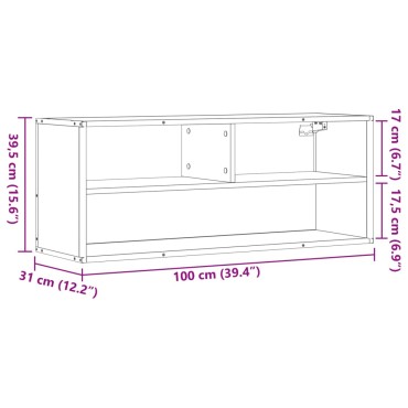 vidaXL Έπιπλο Τηλεόρασης Καφέ Δρυς 100x31x39,5cm Επεξεργασμένο Ξύλο
