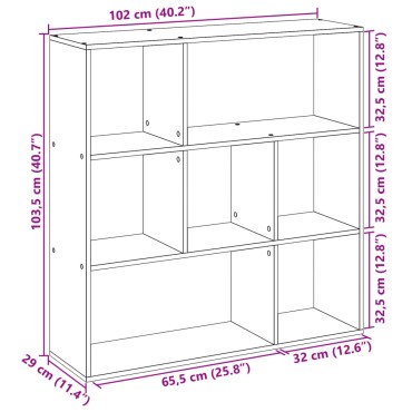 vidaXL Βιβλιοθήκη/Διαχωριστικό Χώρου 102x29x103,5cm Επεξ. Ξύλο 1 τεμ.