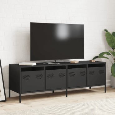 vidaXL Έπιπλο Τηλεόρασης Μαύρο 135x39x43,5cm Ατσάλι Ψυχρής Έλασης