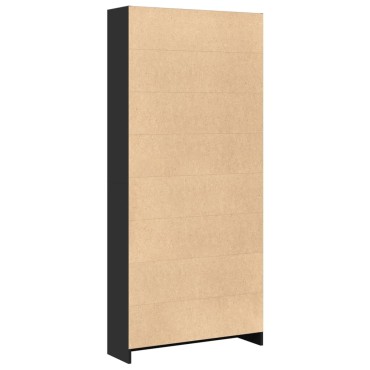 vidaXL Βιβλιοθήκη Μαύρο 80x24x176cm από Επεξεργασμένο Ξύλο 1 τεμ.