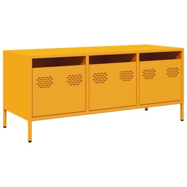 vidaXL Έπιπλο Τηλεόρασης Μουσταρδί 101,5x39x43,5 Ατσάλι Ψυχρής Έλασης 101,5x39x43,5cm