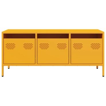 vidaXL Έπιπλο Τηλεόρασης Μουσταρδί 101,5x39x43,5 Ατσάλι Ψυχρής Έλασης 101,5x39x43,5cm