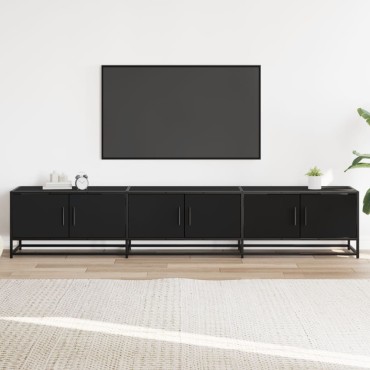 vidaXL Έπιπλο Τηλεόρασης Μαύρο 210x35x41cm Επεξεργασμένο Ξύλο