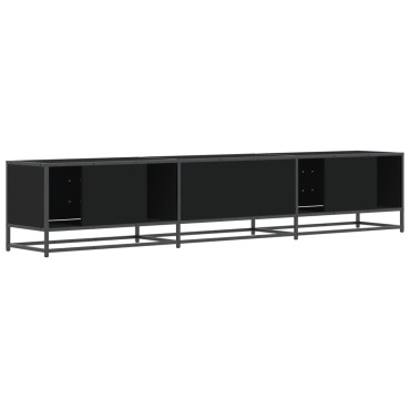 vidaXL Έπιπλο Τηλεόρασης Μαύρο 210x35x41cm Επεξεργασμένο Ξύλο