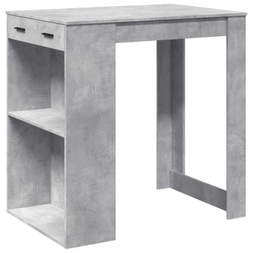 vidaXL Τραπέζι Μπαρ Γκρι Σκυροδέματος 102x70x103,5cm Επεξεργ. Ξύλο 1 τεμ.