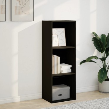 vidaXL Βιβλιοθήκη Μαύρο 40x30x114cm από Επεξεργασμένο Ξύλο 1 τεμ.