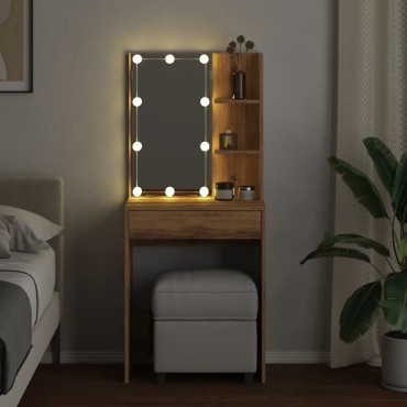 vidaXL Μπουντουάρ με LED Αρτισιανή Δρυς 60x40x140cm