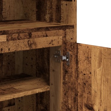 vidaXL Ντουλάπι Όψη Παλαιού Ξύλου 60x35,5x103,5cm Επεξ. Ξύλο 1 τεμ.