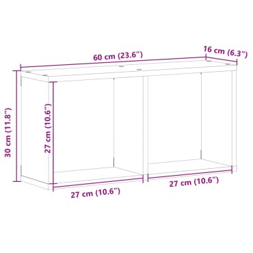 vidaXL Ντουλάπι Τοίχου Καπνιστή Δρυς 60x16x30cm Επεξεργασμένο Ξύλο 1 τεμ.
