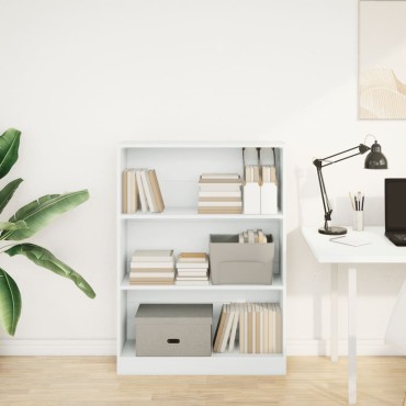 vidaXL Βιβλιοθήκη Λευκή 80x24x109cm από Επεξεργασμένο Ξύλο 1 τεμ.
