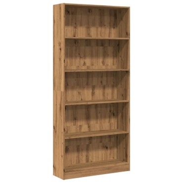 vidaXL Βιβλιοθήκη Αρτισιανή Δρυς 80x24x176cm από Επεξεργασμένο Ξύλο 1 τεμ.