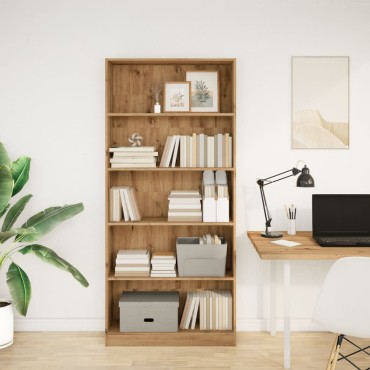 vidaXL Βιβλιοθήκη Αρτισιανή Δρυς 80x24x176cm από Επεξεργασμένο Ξύλο 1 τεμ.