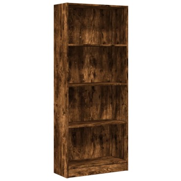 vidaXL Βιβλιοθήκη Καπνιστή Δρυς 60x24x143cm από Επεξεργασμένο Ξύλο 1 τεμ.