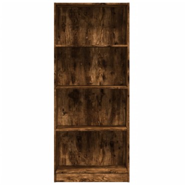vidaXL Βιβλιοθήκη Καπνιστή Δρυς 60x24x143cm από Επεξεργασμένο Ξύλο 1 τεμ.