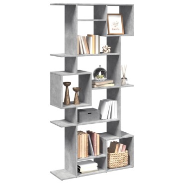 vidaXL Βιβλιοθήκη Γκρι Σκυροδέματος 92x29x188cm Επεξεργασμένο Ξύλο 1 τεμ.