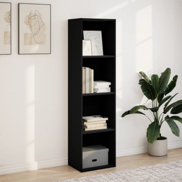 vidaXL Βιβλιοθήκη Μαύρο 40x30x152cm από Επεξεργασμένο Ξύλο 1 τεμ.