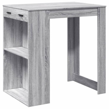 vidaXL Τραπέζι Μπαρ Γκρι Sonoma 102x70x103,5cm Επεξεργ. Ξύλο 1 τεμ.