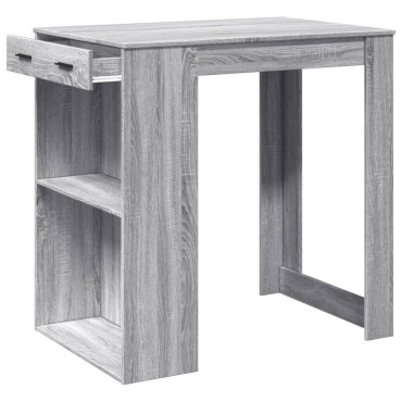 vidaXL Τραπέζι Μπαρ Γκρι Sonoma 102x70x103,5cm Επεξεργ. Ξύλο 1 τεμ.
