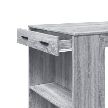 vidaXL Τραπέζι Μπαρ Γκρι Sonoma 102x70x103,5cm Επεξεργ. Ξύλο 1 τεμ.